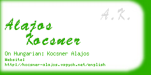 alajos kocsner business card